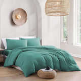 Hotel Soft Microfiber Duvet Cover Set-2000TC Quilt Cover Set & Pillowcases -1 Donna Cover Zipper Closure & 1 x Pillowcases-Breathable Bedding - Wrinkle, Fade, Stain Resistant(Biscay blue,Queen)