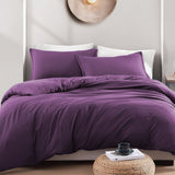 Hotel Soft Microfiber Duvet Cover Set-2000TC Quilt Cover Set & Pillowcases -1 Donna Cover Zipper Closure & 1 x Pillowcases-Breathable Bedding - Wrinkle, Fade, Stain Resistant(Purple,Single)