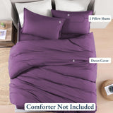Hotel Soft Microfiber Duvet Cover Set-2000TC Quilt Cover Set & Pillowcases -1 Donna Cover Zipper Closure & 1 x Pillowcases-Breathable Bedding - Wrinkle, Fade, Stain Resistant(Purple,Single)
