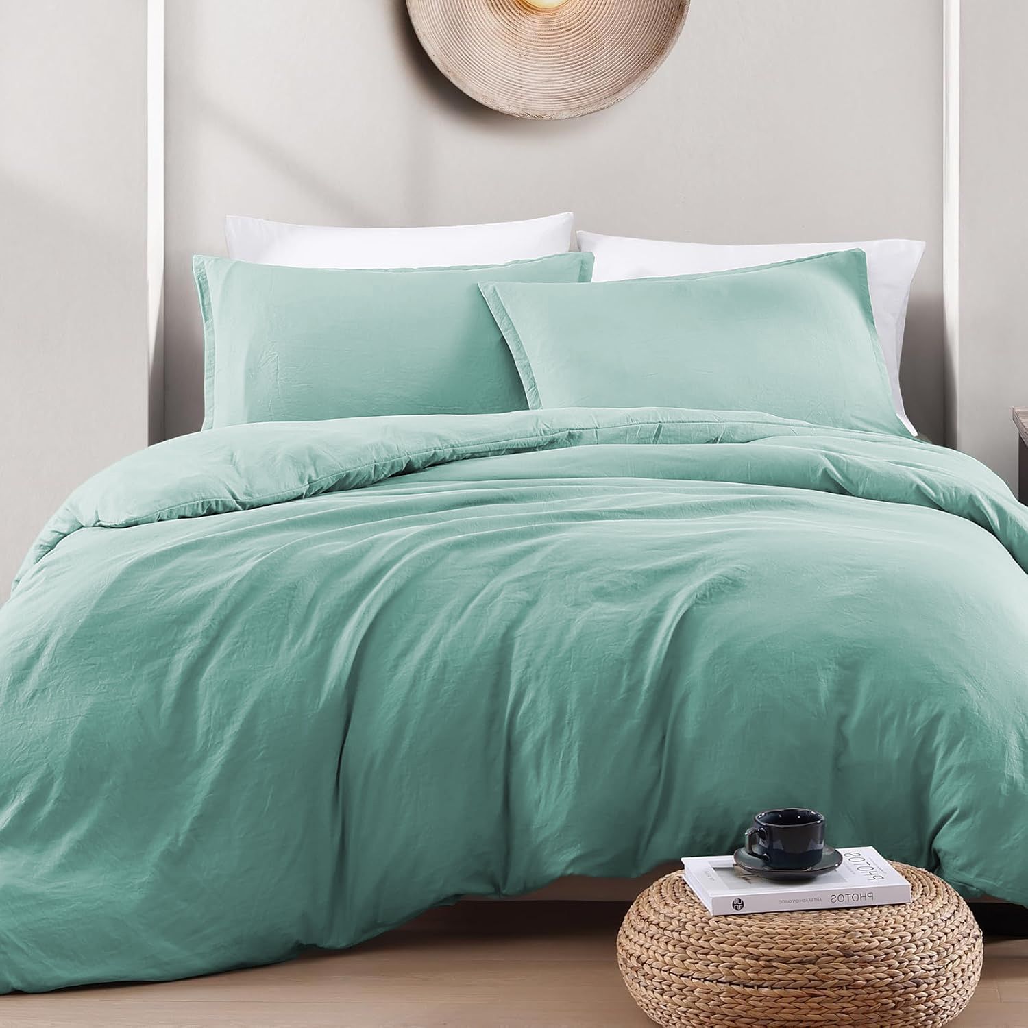 Hotel Soft Microfiber Duvet Cover Set-2000TC Quilt Cover Set & Pillowcases -1 Donna Cover Zipper Closure & 1 x Pillowcases-Breathable Bedding - Wrinkle, Fade, Stain Resistant(Ice Blue,Super King)