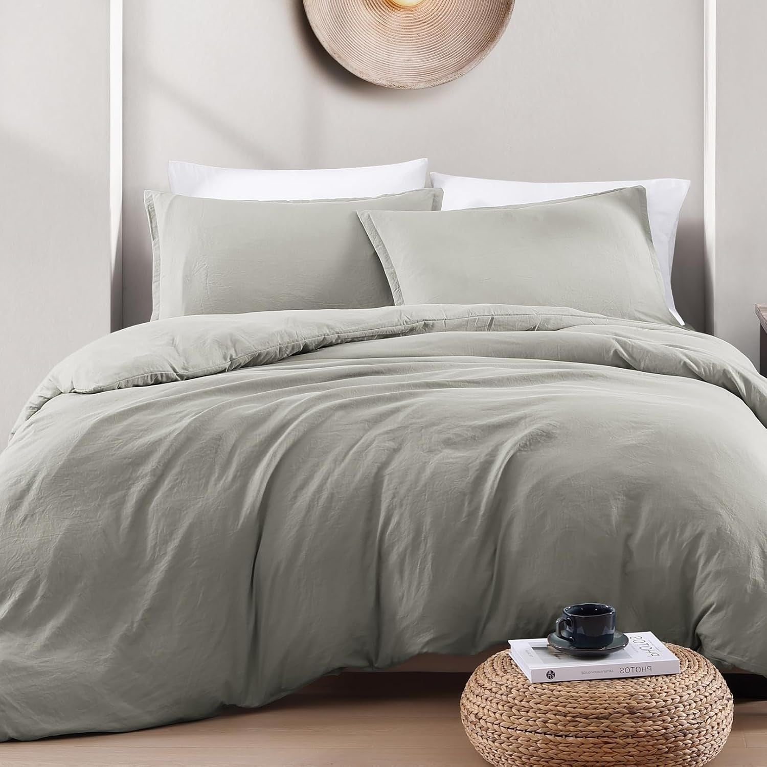 Hotel Soft Microfiber Duvet Cover Set-2000TC Quilt Cover Set & Pillowcases -1 Donna Cover Zipper Closure & 1 x Pillowcases-Breathable Bedding - Wrinkle, Fade, Stain Resistant(Grey,Super King)