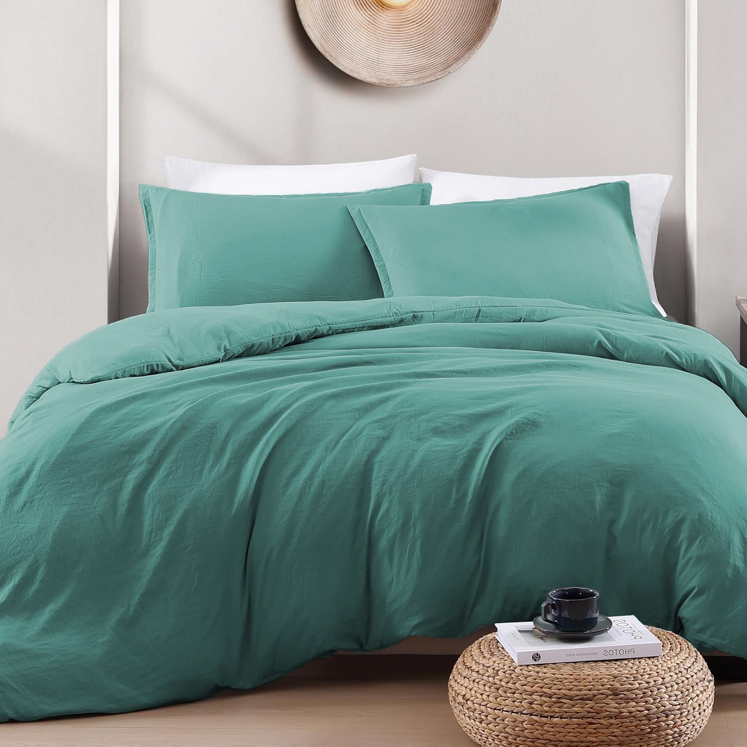 Hotel Soft Microfiber Duvet Cover Set-2000TC Quilt Cover Set & Pillowcases -1 Donna Cover Zipper Closure & 1 x Pillowcases-Breathable Bedding - Wrinkle, Fade, Stain Resistant(Biscay blue,Super King)