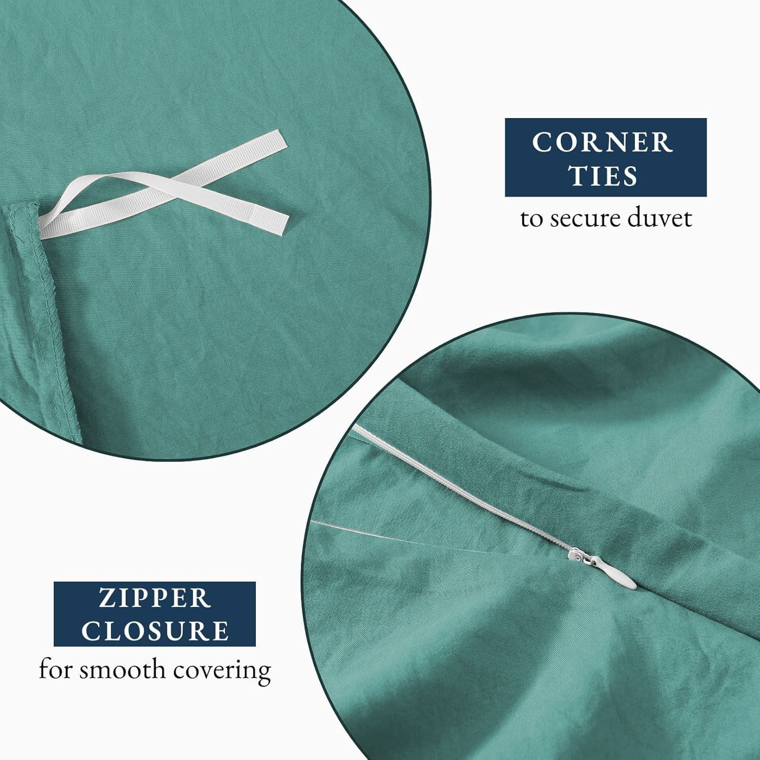 Hotel Soft Microfiber Duvet Cover Set-2000TC Quilt Cover Set & Pillowcases -1 Donna Cover Zipper Closure & 1 x Pillowcases-Breathable Bedding - Wrinkle, Fade, Stain Resistant(Biscay blue,Super King)