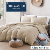 Hotel Soft Microfiber Duvet Cover Set-2000TC Quilt Cover Set & Pillowcases -1 Donna Cover Zipper Closure & 1 x Pillowcases-Breathable Bedding - Wrinkle, Fade, Stain Resistant(Camel Beige,Super King)