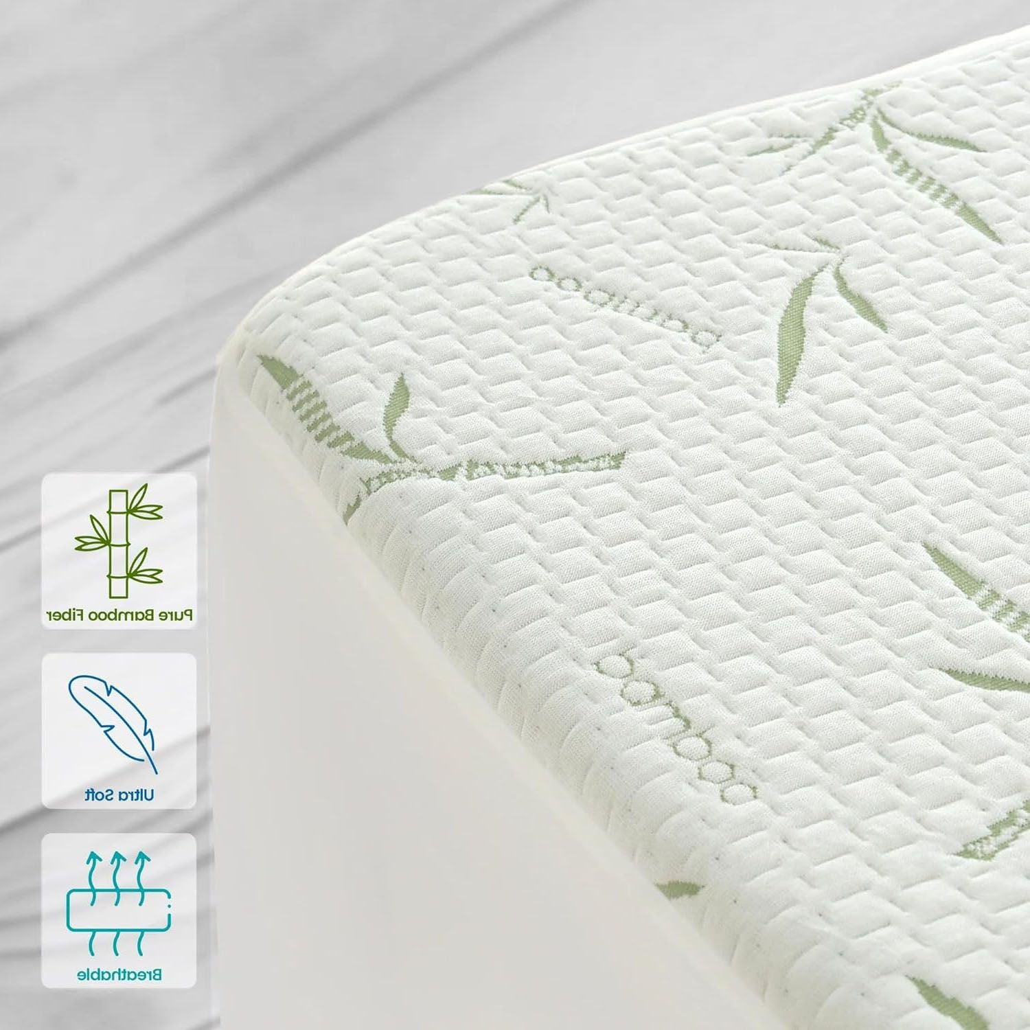 Waterproof Mattress Protector,Breathable Mattress Cover,3D Air Fabric Cooling Bed Pad Cover, Deep Pocket 40cm(King,Green)