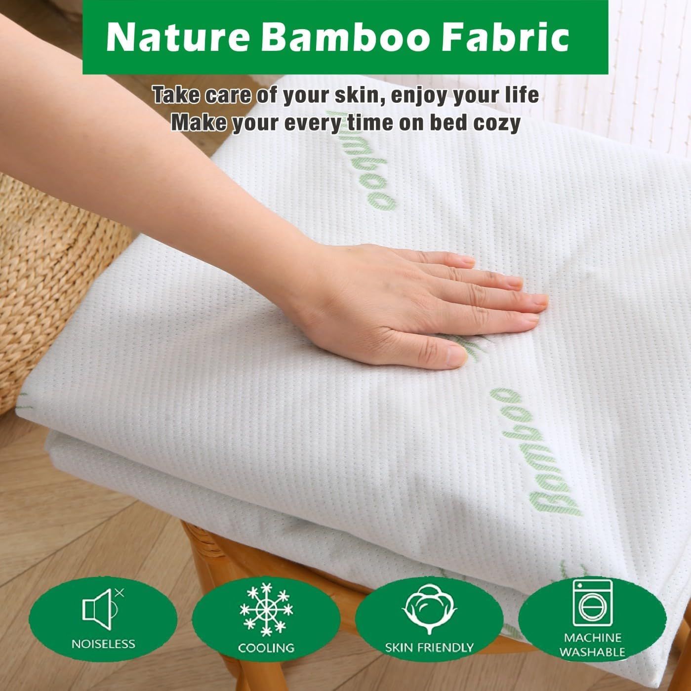 100% Waterproof Queen Mattress Protector, Breathable Mattress Cover Queen Size Bed, 3D Air Fabric Cooling Bed Pad Cover, Deep Pocket 40cm