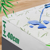 100% Waterproof Single Mattress Protector, Breathable Mattress Cover Single Size Bed, 3D Air Fabric Cooling Bed Pad Cover, Deep Pocket 40cm