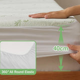 Bamboo Mattress Protector,Breathable Waterproof Mattress Cover,3D Air Fabric Cooling Bed Pad Cover, Deep Pocket 40cm(Super King,Green)