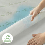 Bamboo Mattress Protector,Breathable Waterproof Mattress Cover,3D Air Fabric Cooling Bed Pad Cover, Deep Pocket 40cm(Super King,Green)