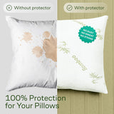 Waterproof Bamboo Pillow Protector Cover,100% Bug Water Proof Zippered Pillow Cases Standard/Queen Size ( 2 Pack,Green,48cm x 74cm)