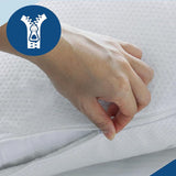Waterproof Bamboo Pillow Protector Cover, 100% Bug Water Proof Zippered Pillow Cases Standard/Queen Size ( 2 Pack,White,48cm x 74cm)