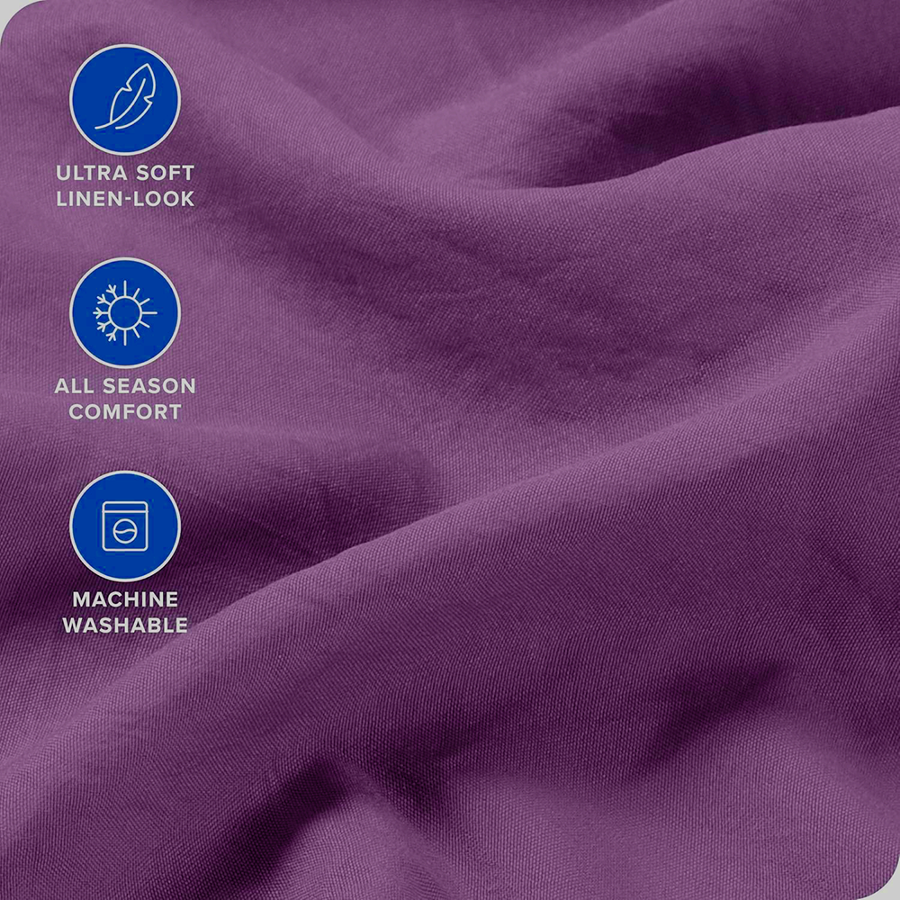 Hotel Quality Fitted Sheet - 1 Piece Fitted Sheet  -Breathable Bedding - Wrinkle, Fade, Stain Resistant- 16inch/40cm Deep Pocket Fitted Bed Sheet-Wrinkle and Fade Resistant,(Purple,Queen)