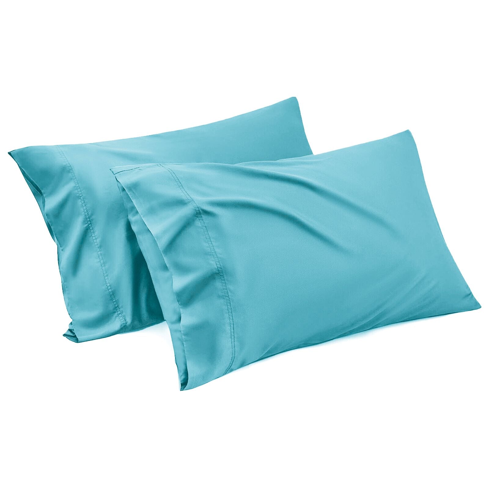 1000TC Ultra Soft Microfiber Pillowcases,Pair of Standard Pillow Covers,ï¼ˆice blue, Standard Size, 48x74 cm)