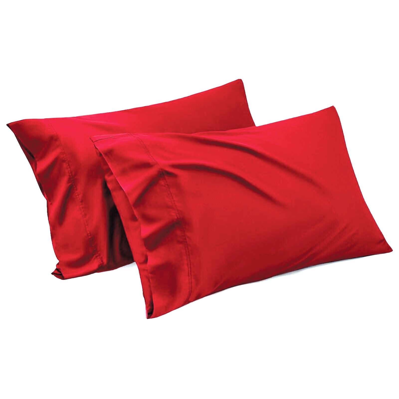 1000TC Ultra Soft Microfiber Pillowcases,Pair of Standard Pillow Covers,ï¼ˆred, Standard Size, 48x74 cm)