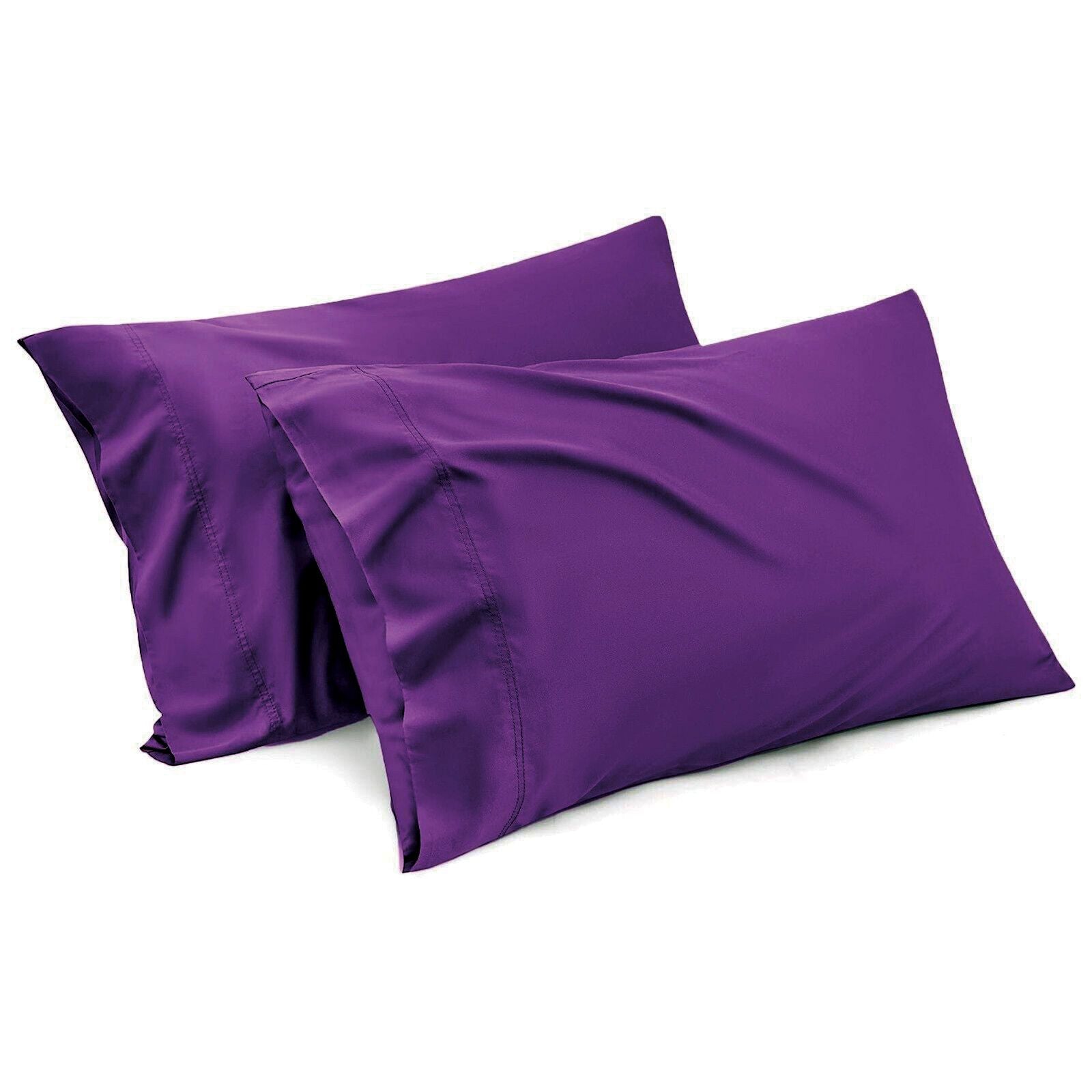1000TC Ultra Soft Microfiber Pillowcases,Pair of Standard Pillow Covers,ï¼ˆpurple, Standard Size, 48x74 cm)
