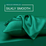 Art Silk Satin Sheet Set Hotel 3 Pieces Fitted/Flat Sheet Bedding Set-Luxury Soft Silky Sheets for Hair and Skin, Similar to Silk Bed Sheets Set 3 Pieces(King Single,Green)
