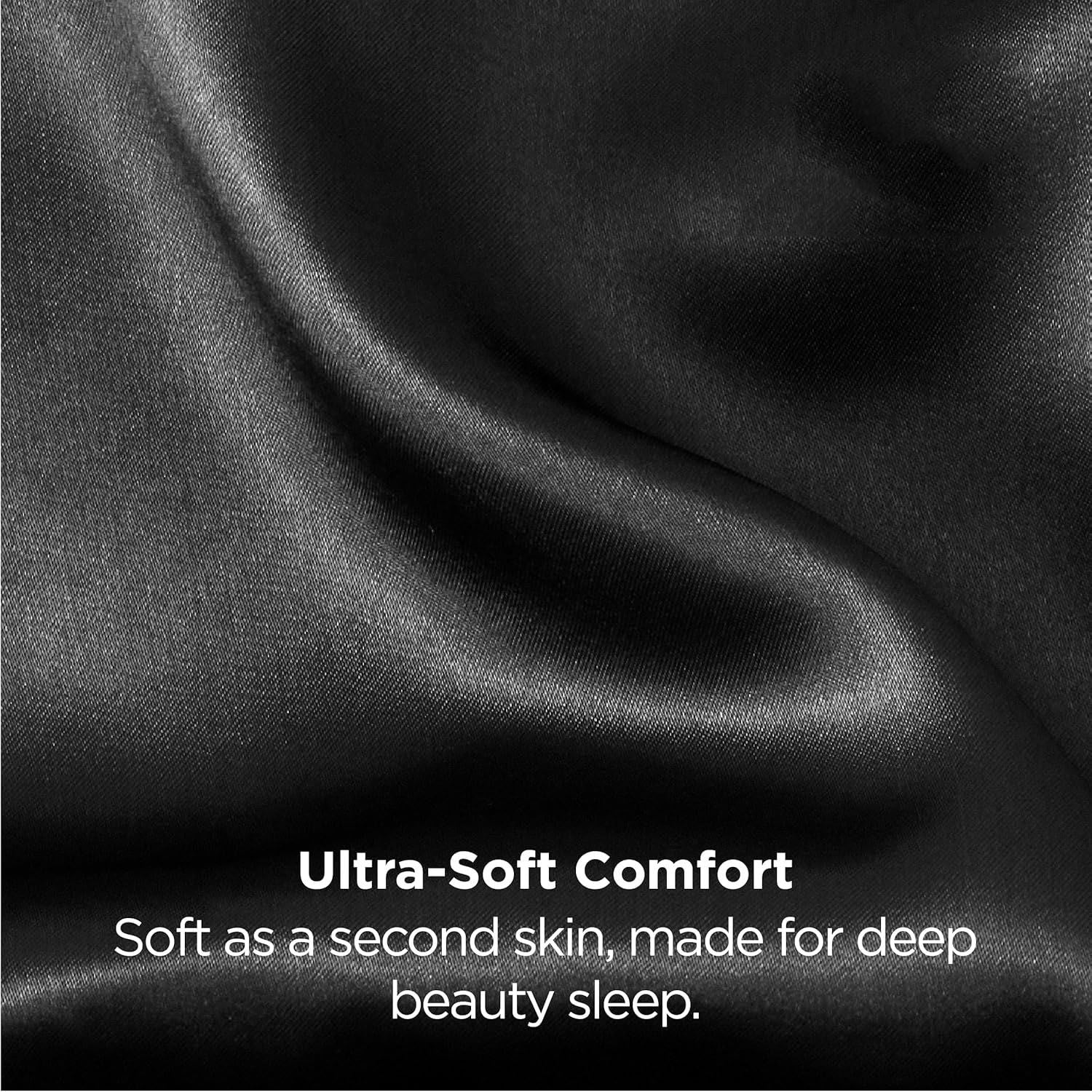 Silk Pillowcase for Hair and Skin Mulberry Silk Pillowcase Soft Breathable Smooth Both Sided Natural Silk Pillowcase with Envelope pocket Beauty Sleep Silk Pillow Case for Gift (2 Pack, Standard, Black)