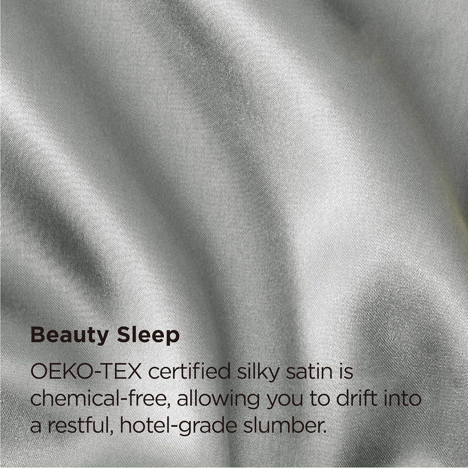 Silk Pillowcase for Hair and Skin Mulberry Silk Pillowcase Soft Breathable Smooth Both Sided Natural Silk Pillowcase with Envelope pocket Beauty Sleep Silk Pillow Case for Gift (2 Pack, Standard, Grey)