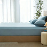 3 Piece Hotel Bamboo Cooling Fitted Sheet Set & Pillowcase -Ultra Soft 2000TC Breathable Fitted Bed Sheets Set with 37 Centimetre Deep Pocket-Cooling Sheets for Hot Sleepers(Sky Blue,Double)