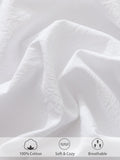 100% Cotton Fitted Sheet - Super Soft 40cm Deep Pocket Bottom Sheets - White Elastic Sheet（Double,White)