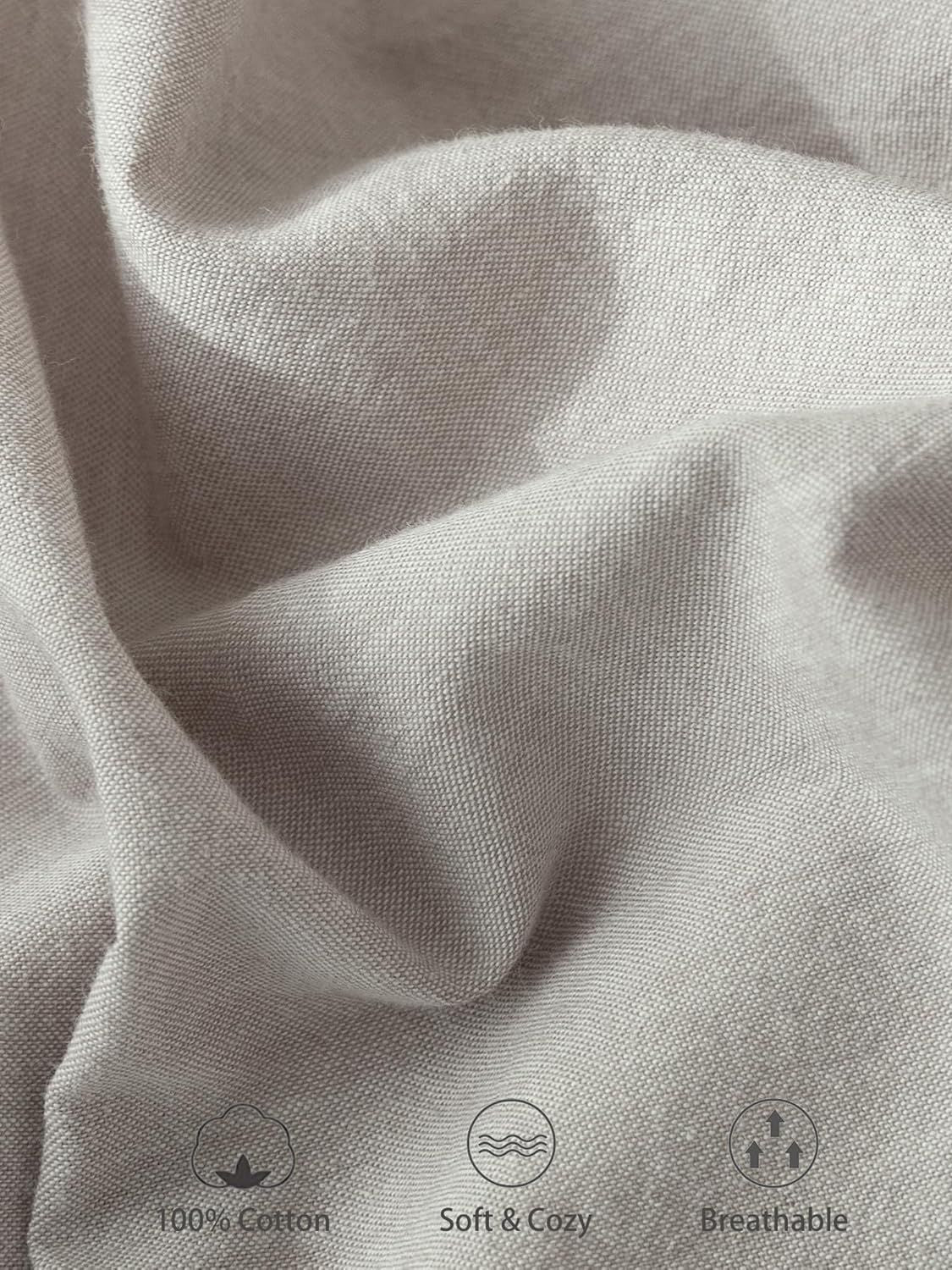 100% Cotton Fitted Sheet - Super Soft 40cm Deep Pocket Bottom Sheets - White Elastic Sheet（King,Grey)