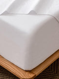 100% Cotton Fitted Sheet - Super Soft 40cm Deep Pocket Bottom Sheets - White Elastic Sheet（Super King,White)