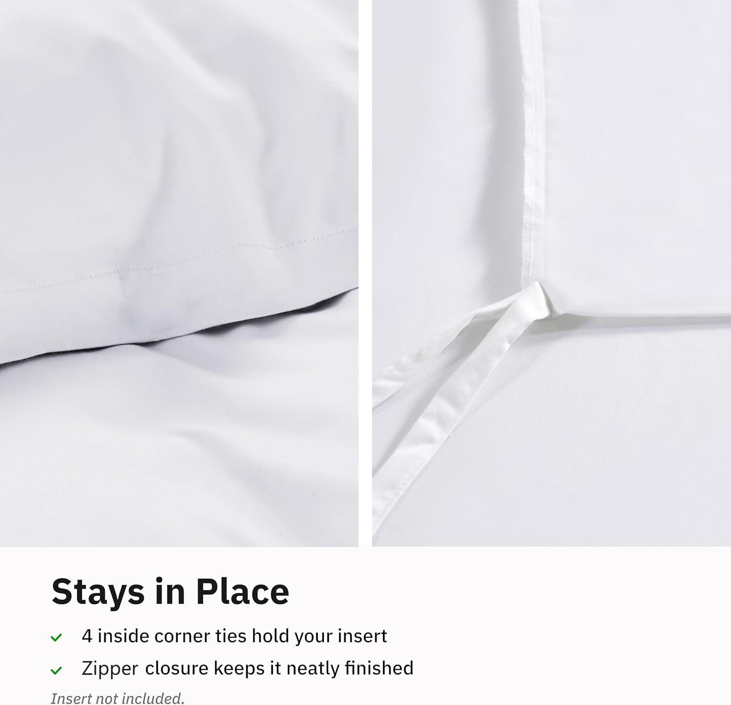 Hotel Soft Microfiber Duvet Cover Set-2000TC Quilt Cover Set & Pillowcases -1 Donna Cover Zipper Closure & 1 x Pillowcases-Breathable Bedding - Wrinkle, Fade, Stain Resistant(White,Single)