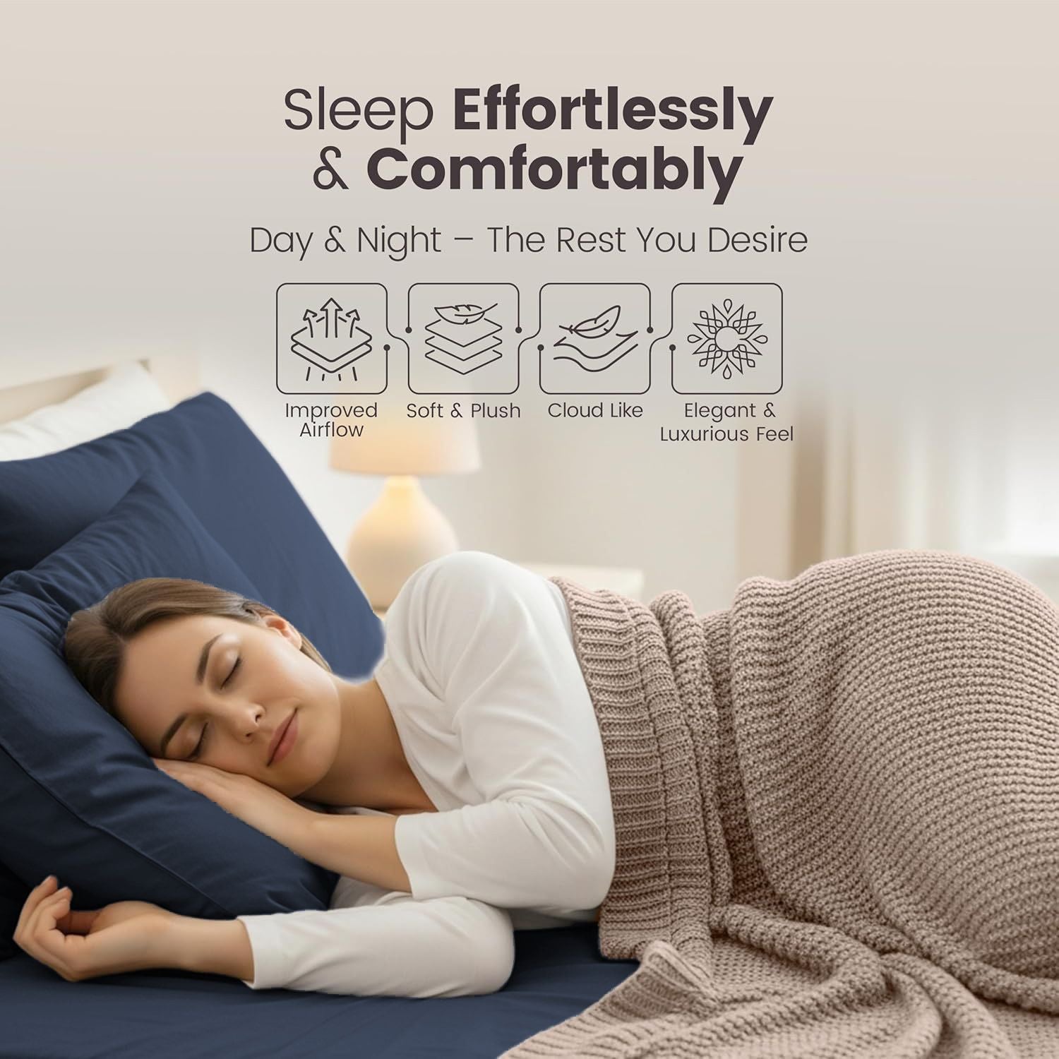 Hotel Quality Fitted Sheet - 1 Piece Fitted Sheet  -Breathable Bedding - Wrinkle, Fade, Stain Resistant- 16inch/40cm Deep Pocket Fitted Bed Sheet-Wrinkle and Fade Resistant,(Navy,Single)