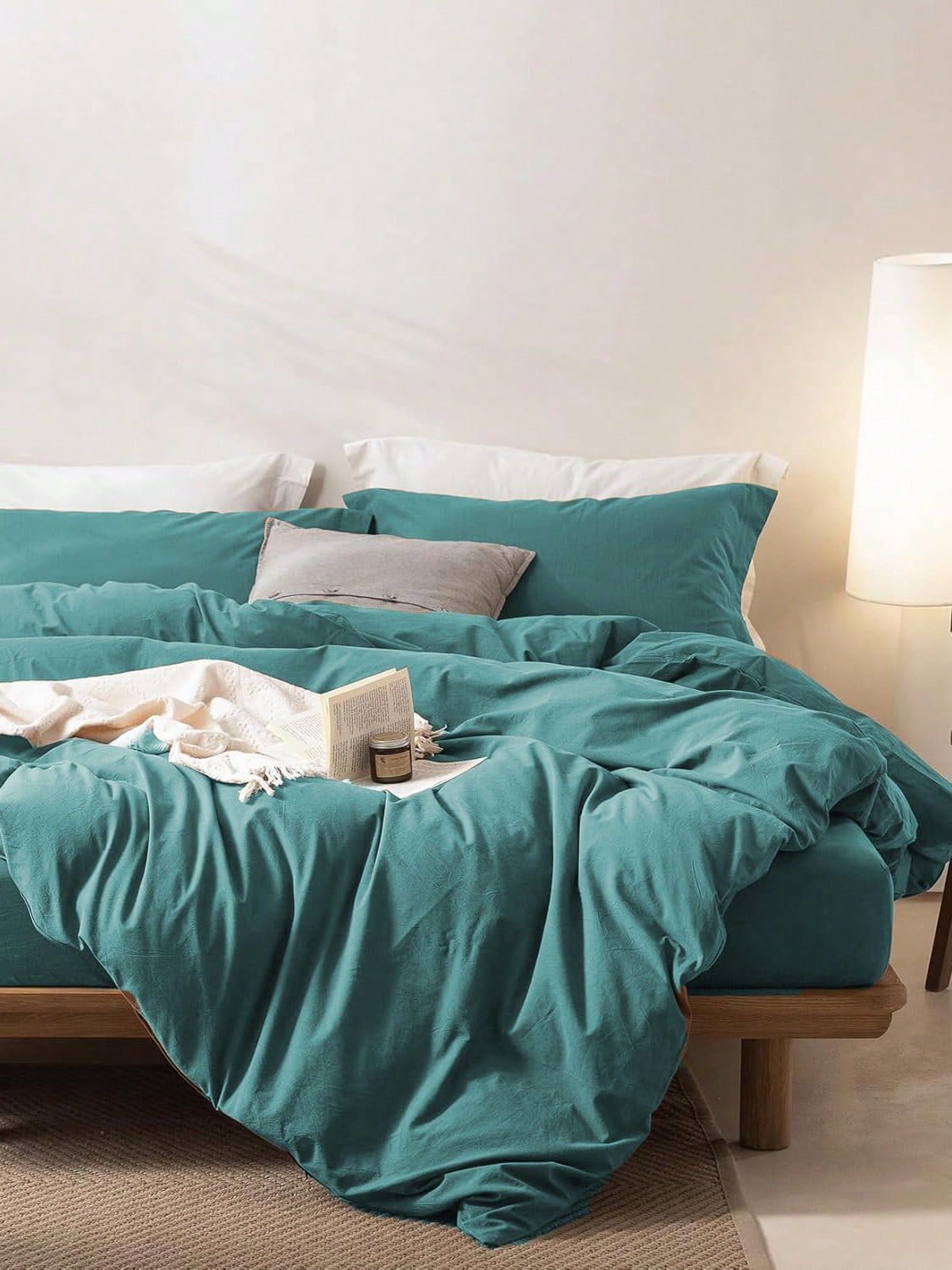 Hotel Soft Microfiber Duvet Cover Set-2000TC Quilt Cover Set & Pillowcases -1 Donna Cover Zipper Closure & 1 x Pillowcases-Breathable Bedding - Wrinkle, Fade, Stain Resistant(Biscay blue,Super King)
