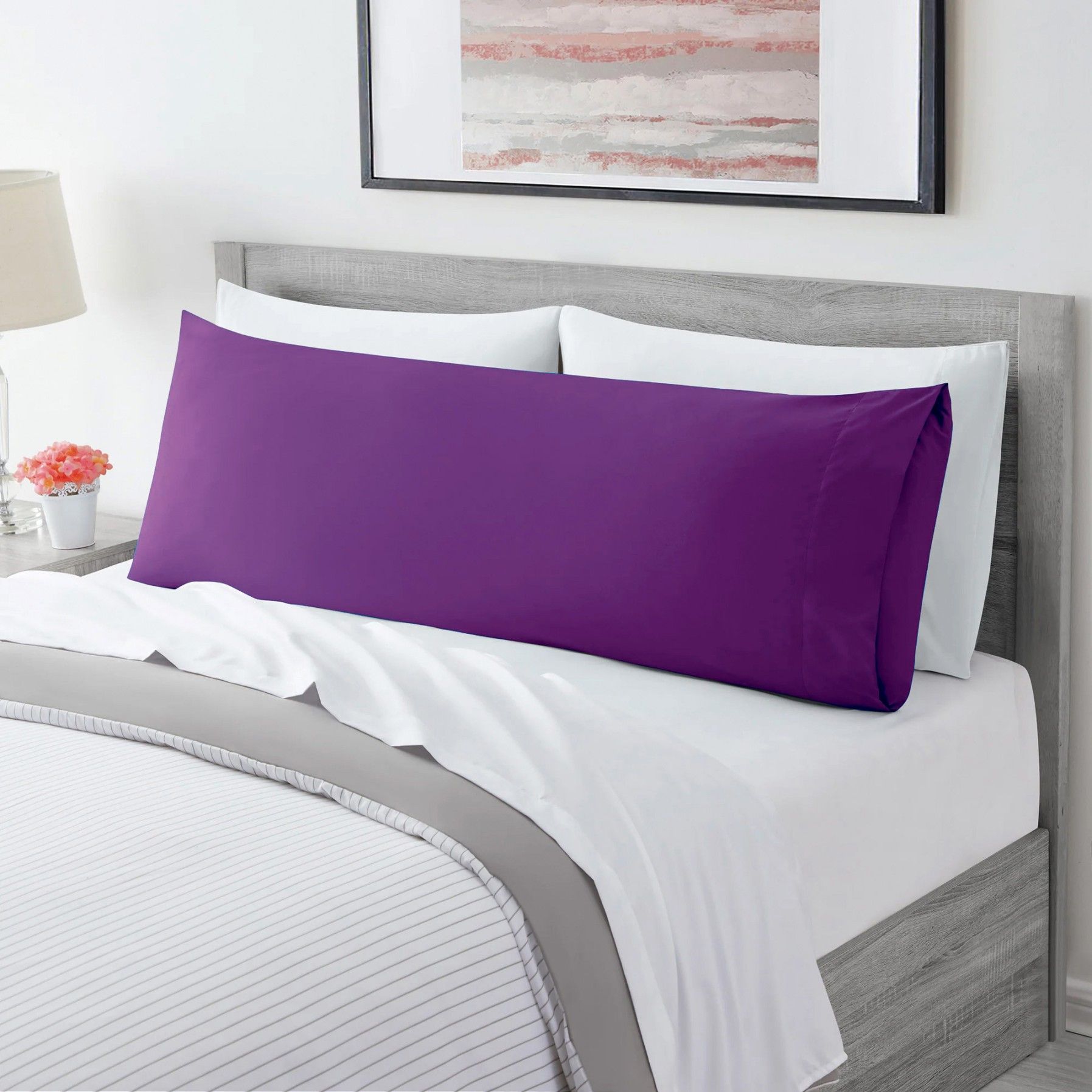 Ultra Soft Microfiber Body Pillow Cover/Pillowcases with Envelope-style pocket (50cm x 150cm Body Pillow Cover,purple )