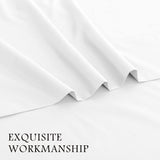 4 Piece Bed Sheet Set- Bedding Sheets & Pillowcases -Breathable Bedding - Wrinkle, Fade, Stain Resistant-Deep Pocket Flat Fitted Bed Sheet Set(White,Double)
