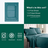 4 Piece Bed Sheet Set- Bedding Sheets & Pillowcases -Breathable Bedding - Wrinkle, Fade, Stain Resistant-Deep Pocket Flat Fitted Bed Sheet Set(Biscay blue,Double)