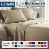 4 Piece Bed Sheet Set- Bedding Sheets & Pillowcases -Breathable Bedding - Wrinkle, Fade, Stain Resistant-Deep Pocket Flat Fitted Bed Sheet Set(Camel Beige,Double)