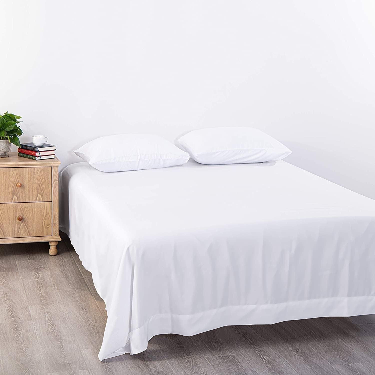 Elegant Comfort Premium Hotel Quality 1-Piece Double Flat Sheet, Luxury and Softest 2000 Thread Count Bedding Flat Sheet(Double,White)