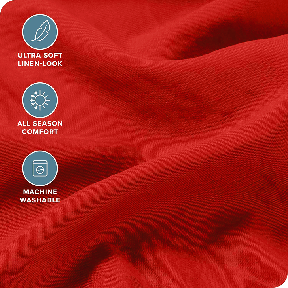 Hotel Quality Fitted Sheet - 1 Piece Fitted Sheet  -Breathable Bedding - Wrinkle, Fade, Stain Resistant- 16inch/40cm Deep Pocket Fitted Bed Sheet-Wrinkle and Fade Resistant,(Red,Double)