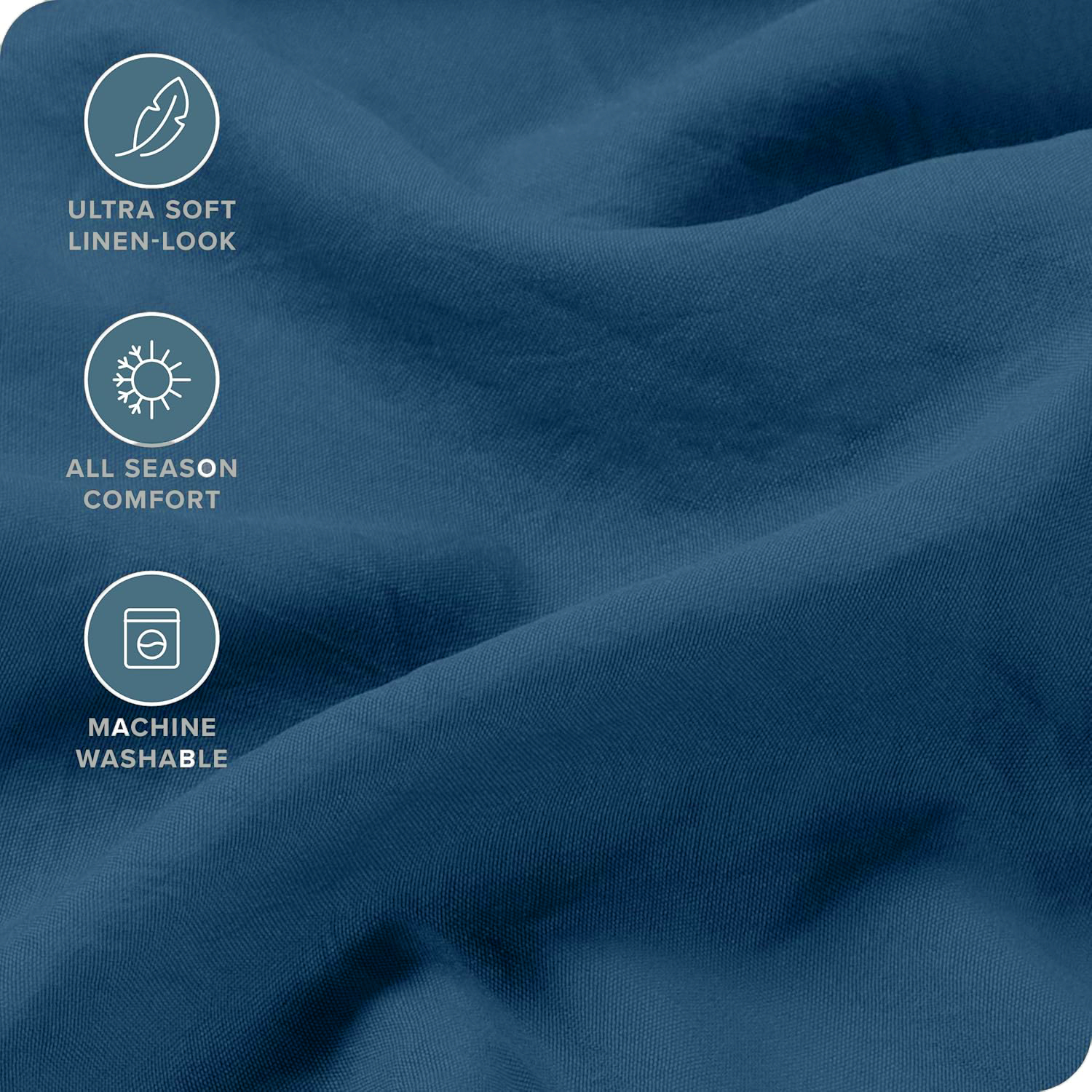 Hotel Quality Fitted Sheet - 1 Piece Fitted Sheet  -Breathable Bedding - Wrinkle, Fade, Stain Resistant- 16inch/40cm Deep Pocket Fitted Bed Sheet-Wrinkle and Fade Resistant,(Navy,Double)