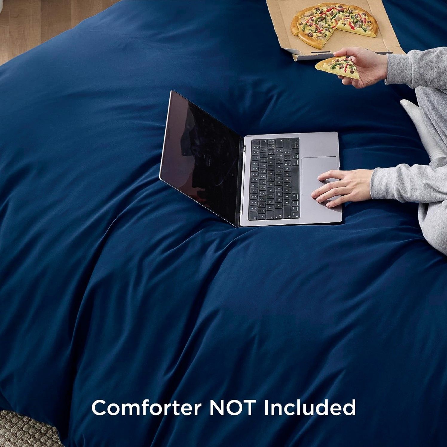 3 Piece Hotel Soft Microfiber Quilt Cover Set-2000TC Duvet/Donna Cover Set & Pillowcases -1 Quilt Cover Zipper Closure & 1 x Pillowcases-Breathable Bedding - Wrinkle, Fade, Stain Resistant(Navy,King)