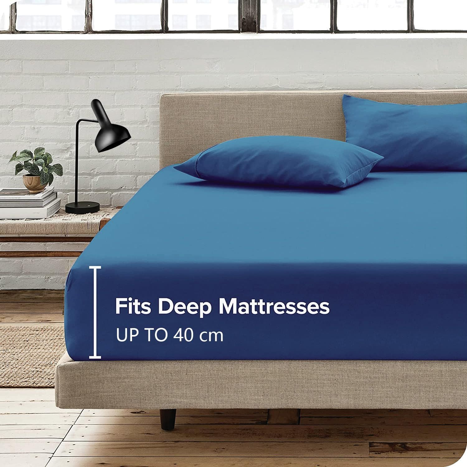 3 Piece Fitted Sheet Set- Fitted Sheet & Pillowcases -Breathable Bedding - Wrinkle, Fade, Stain Resistant- 40cm Deep Pocket Fitted Bed Sheet Set(Ocean,King)