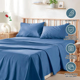 4 Piece Bed Sheet Set- Bedding Sheets & Pillowcases -Breathable Bedding - Wrinkle, Fade, Stain Resistant-Deep Pocket Flat Fitted Bed Sheet Set(Ocean,King)