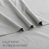 4 Piece Bed Sheet Set- Bedding Sheets & Pillowcases -Breathable Bedding - Wrinkle, Fade, Stain Resistant-Deep Pocket Flat Fitted Bed Sheet Set(Silver-gray,King)