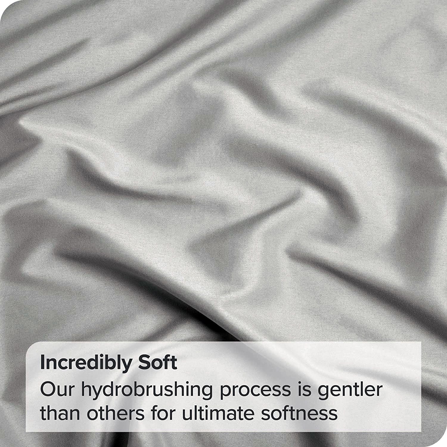 4 Piece Bed Sheet Set- Bedding Sheets & Pillowcases -Breathable Bedding - Wrinkle, Fade, Stain Resistant-Deep Pocket Flat Fitted Bed Sheet Set(Silver-gray,King)