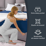 Hotel Quality Fitted Sheet - 1 Piece Fitted Sheet  -Breathable Bedding - Wrinkle, Fade, Stain Resistant- 16inch/40cm Deep Pocket Fitted Bed Sheet-Wrinkle and Fade Resistant,(Navy,King)