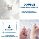 2 Piece Hotel Soft Microfiber Quilt Cover Set-2000TC Duvet/Donna Cover Set & Pillowcases -1 Quilt Cover Zipper Closure & 1 x Pillowcases-Breathable Bedding - Wrinkle, Fade, Stain Resistant(White,King Single)