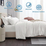 2 Piece Hotel Soft Microfiber Quilt Cover Set-2000TC Duvet/Donna Cover Set & Pillowcases -1 Quilt Cover Zipper Closure & 1 x Pillowcases-Breathable Bedding - Wrinkle, Fade, Stain Resistant(Raw white,King Single)
