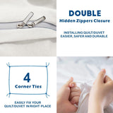 2 Piece Hotel Soft Microfiber Quilt Cover Set-2000TC Duvet/Donna Cover Set & Pillowcases -1 Quilt Cover Zipper Closure & 1 x Pillowcases-Breathable Bedding - Wrinkle, Fade, Stain Resistant(Raw white,King Single)
