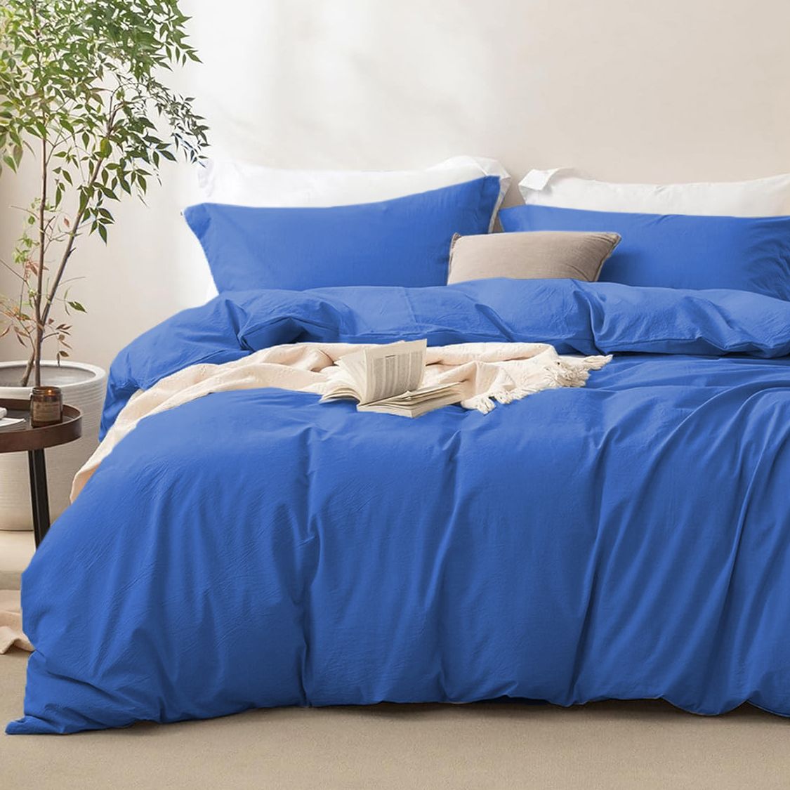 2 Piece Hotel Soft Microfiber Quilt Cover Set-2000TC Duvet/Donna Cover Set & Pillowcases -1 Quilt Cover Zipper Closure & 1 x Pillowcases-Breathable Bedding - Wrinkle, Fade, Stain Resistant(Royal blue,King Single)