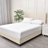 2 Piece Fitted Sheet Set- Fitted Sheet & Pillowcases -Breathable Bedding - Wrinkle, Fade, Stain Resistant- 40cm Deep Pocket Fitted Bed Sheet Set(White,King Single)