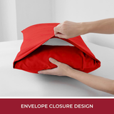 2 Piece Fitted Sheet Set- Fitted Sheet & Pillowcases -Breathable Bedding - Wrinkle, Fade, Stain Resistant- 40cm Deep Pocket Fitted Bed Sheet Set(Red,King Single)