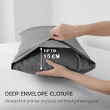 2 Piece Fitted Sheet Set- Fitted Sheet & Pillowcases -Breathable Bedding - Wrinkle, Fade, Stain Resistant- 40cm Deep Pocket Fitted Bed Sheet Set(Grey,King Single)