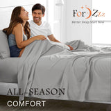 3 Piece Bed Sheet Set- Bedding Sheets & Pillowcases -Breathable Bedding - Wrinkle, Fade, Stain Resistant-Deep Pocket Flat Fitted Bed Sheet Set(Silver-gray,King Single)